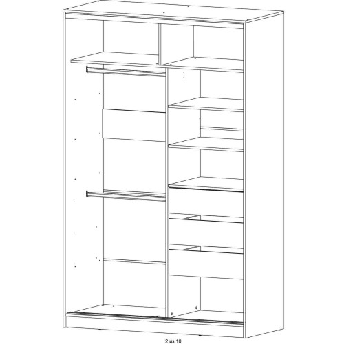 Шкаф-купе B 160 VVH Bromo РГ-10.03 (дуб велингтон/черный матовый) 160х60х220.5 купить в Одинцово, Красногорске и Апрелевке с доставкой