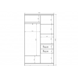 Шкаф-купе 138450 YYX Elgon РГ-05.02 (ясень снежный/ясень снежный/хром) 138х45х240