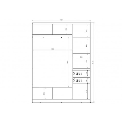 Шкаф-купе 176450 YYX Elgon РГ-03.02 (ясень снежный/хром) 176х45х240 купить в Одинцово, Красногорске и Апрелевке с доставкой