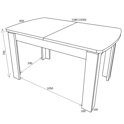 Стол обеденный "ARRIS 3" раздвижной 1380-1930x850x760 (белый структурный)