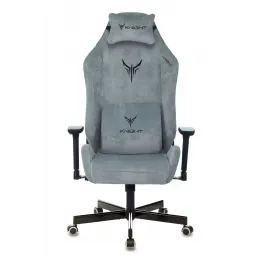 Кресло игровое Knight N1 Fabric серо-голубой Light-28 с подголов. крестовина металл