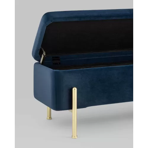 
Банкетка Болейн с ящиком велюр синий
