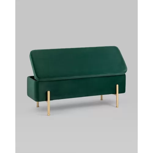 
Банкетка Болейн с ящиком велюр зеленый
