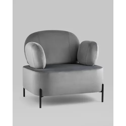 
Кресло Кэнди с подлокотниками велюр серый
