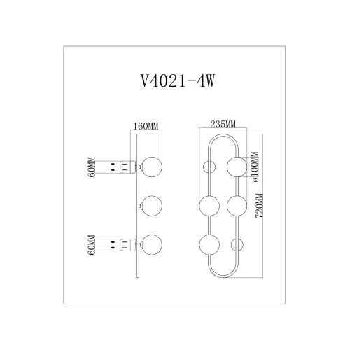 
Настенный светильник Moderli V4021-4W Krona
