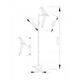 Светодиодный торшер Moderli V3074-1FL origami Birds 1*LED*6W