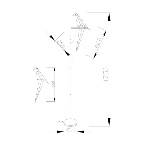 
Светодиодный торшер Moderli V3074-1FL origami Birds 1*LED*6W
