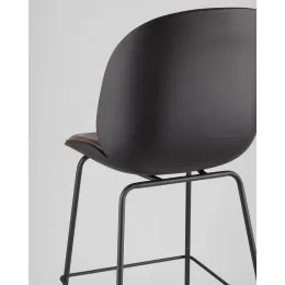 Стул барный Beetle PU со спинкой коричневый