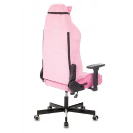 Кресло игровое Knight N1 Fabric розовый Velvet 36 с подголов. крестовина металл