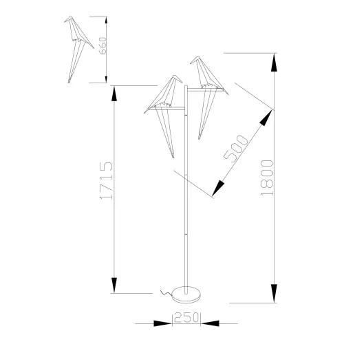 
Светодиодный торшер Moderli V3075-2TL origami Birds 2*LED*6W
