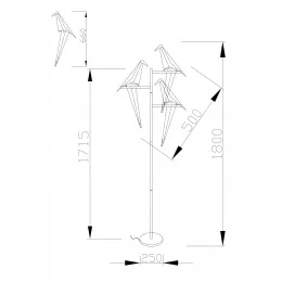 Светодиодный торшер Moderli V3075-3FL origami Birds 3*LED*6W