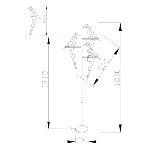 
Светодиодный торшер Moderli V3075-3FL origami Birds 3*LED*6W
