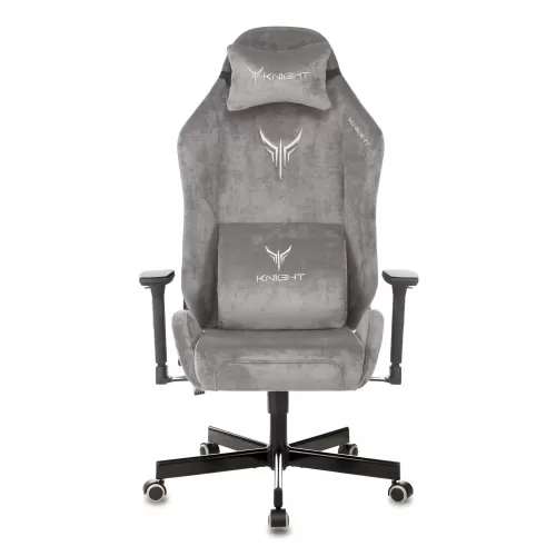 
Кресло игровое Knight N1 Fabric серый Light-19 с подголов. крестовина металл
