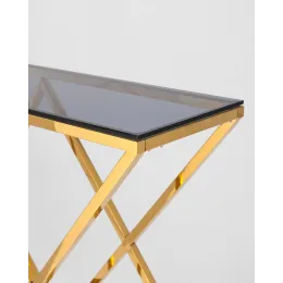 Консоль ИНСИГНИЯ 115*30 золото стекло smoke