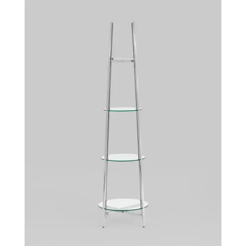 
Стеллаж Ланс прозрачное стекло сталь серебро
